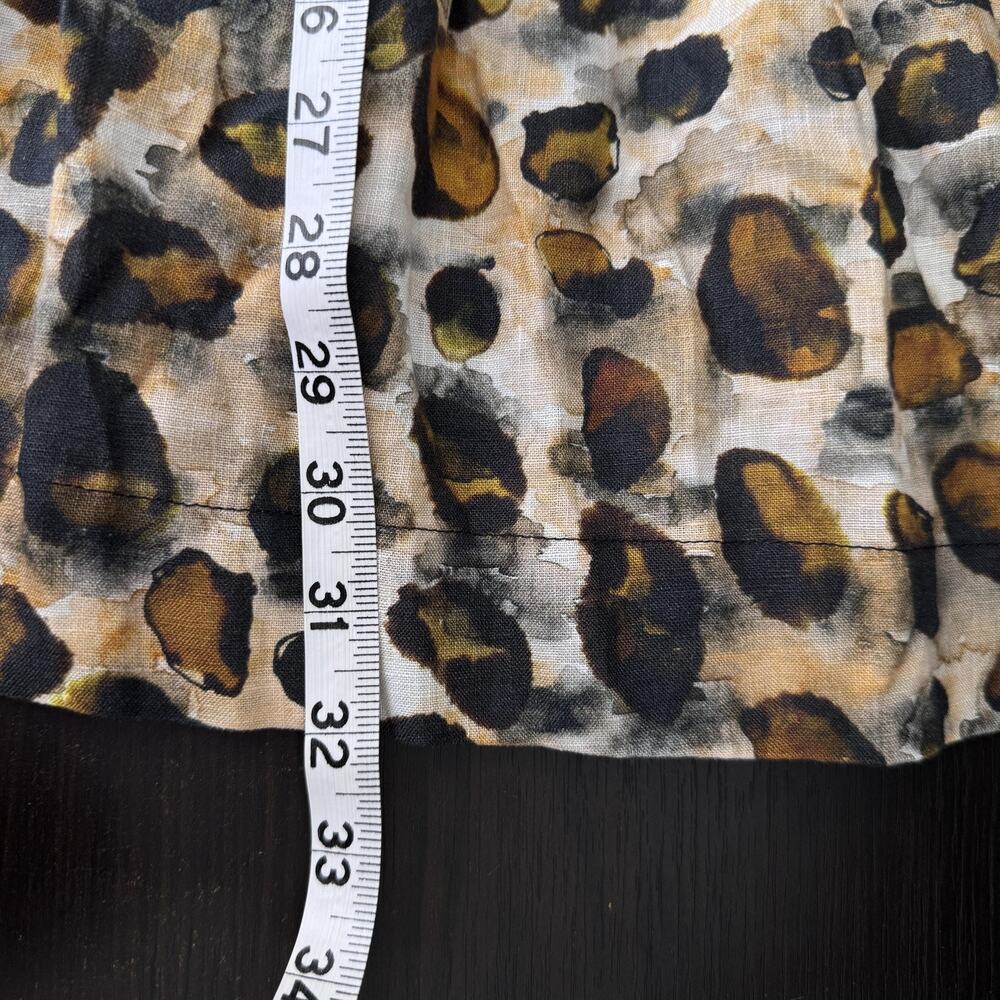 Karina Grimaldi Dress Women XS Leopard Shirt Belted Snap Long Sleeve Boho - Picture 10 of 11